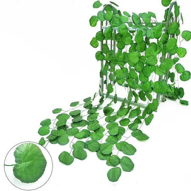 1/2Piece Artificial Vine Home Decor Artificial Ivy Leaf Garland Plants Vine Fake Foliage Flowers Creeper Green Ivy Wreath