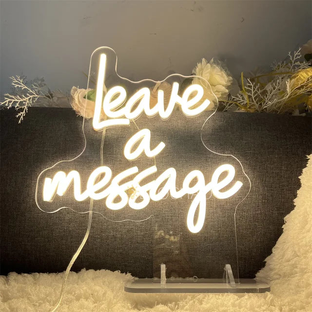 Leave A Message Led Neon Light Girl Boy Home Bedroom Party Table Decor Desk Night Lamps Lights Signs Coffee Shop Decoration