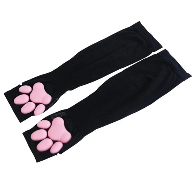 3d silicone cat paw gloves socks socks cute kitten fingerless gloves pawpads gloves female girls christmas halloween cosplay