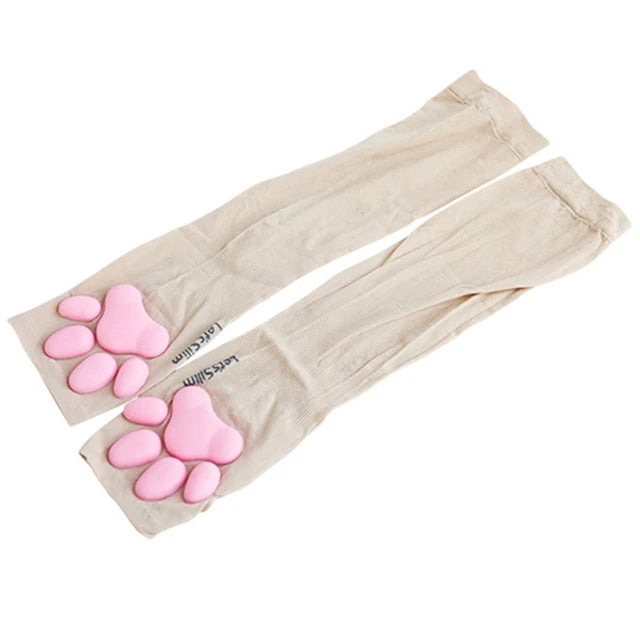 3d silicone cat paw gloves socks socks cute kitten fingerless gloves pawpads gloves female girls christmas halloween cosplay