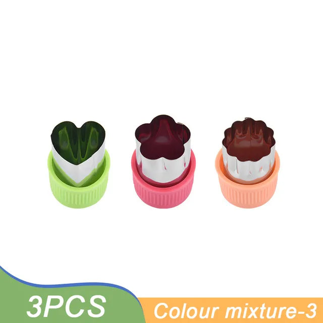 3/6/9/12Pcs Vegetables Cutter Flower Animal Cartoon Shape Mold Fruit Cake Cookie Cutting Mold Kitchenware Kids Food Baking Tools