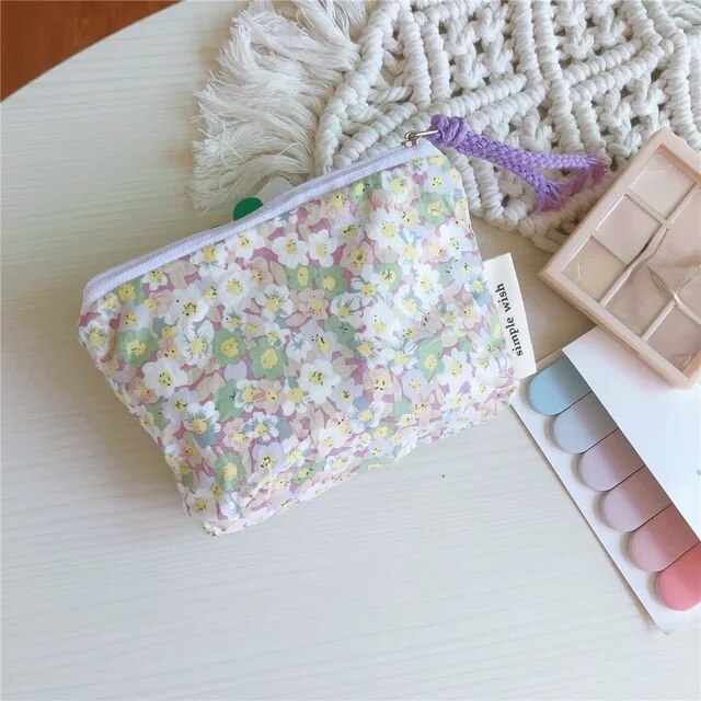 Japan Floral Coin Purse Cute Small Wallet Change Purse Girls Women Clutch Wallet Lipstick Bag Coin Pouch Cosmetic Storage Bag