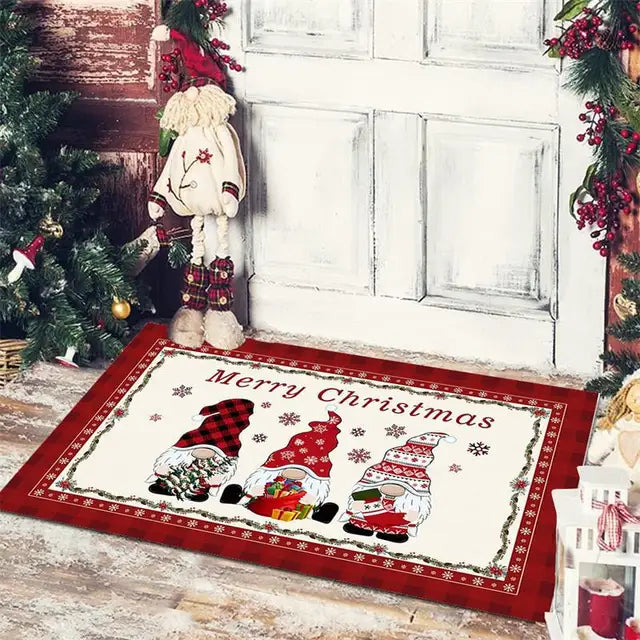 Christmas Entrance Door Mat Cartoon Dwarf Print Floor Mat Living Room Corridor Balcony Welcome Mat Christmas Home Decoration