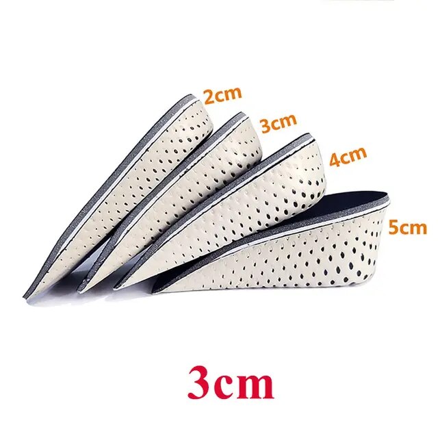 Height Increase Half Shoe Insoles Heel Insert Sports Shoes Pad Cushion Arch Support Unisex 2-5 CM Invisible Heighten Sole Insole