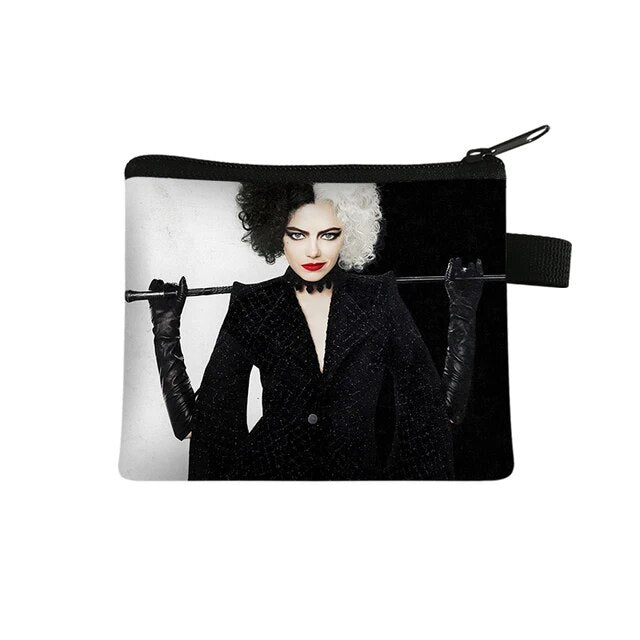 Disney Cruella de Vil Children Money Coin Purse Boys Girls Short Wallet Card Bag Mini Pocket Storage Bags Kids Gift