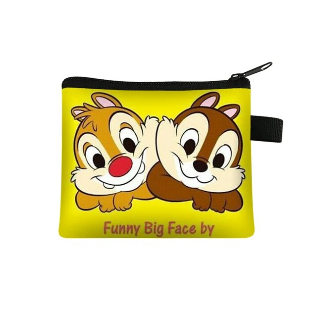 Disney Chip n Dale Children Money Coin Purse Boys Girls Short Wallet Card Bag Mini Pocket Storage Bags Kids Gift