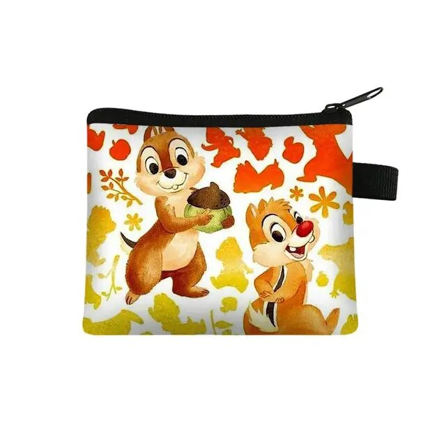 Disney Chip n Dale Children Money Coin Purse Boys Girls Short Wallet Card Bag Mini Pocket Storage Bags Kids Gift