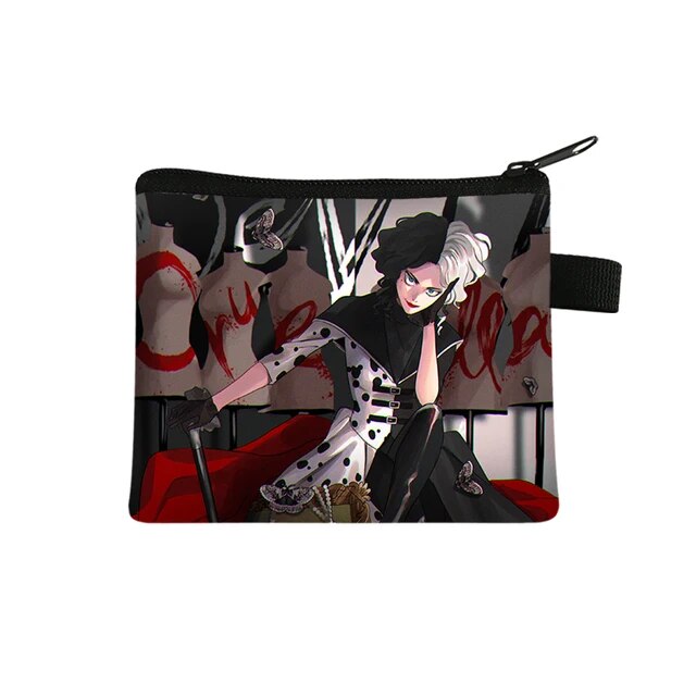 Disney Cruella de Vil Children Money Coin Purse Boys Girls Short Wallet Card Bag Mini Pocket Storage Bags Kids Gift