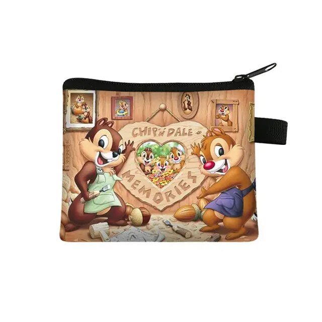 Disney Chip n Dale Children Money Coin Purse Boys Girls Short Wallet Card Bag Mini Pocket Storage Bags Kids Gift