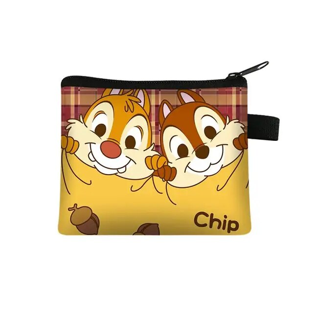 Disney Chip n Dale Children Money Coin Purse Boys Girls Short Wallet Card Bag Mini Pocket Storage Bags Kids Gift