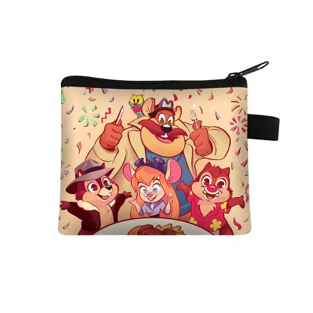 Disney Chip n Dale Children Money Coin Purse Boys Girls Short Wallet Card Bag Mini Pocket Storage Bags Kids Gift