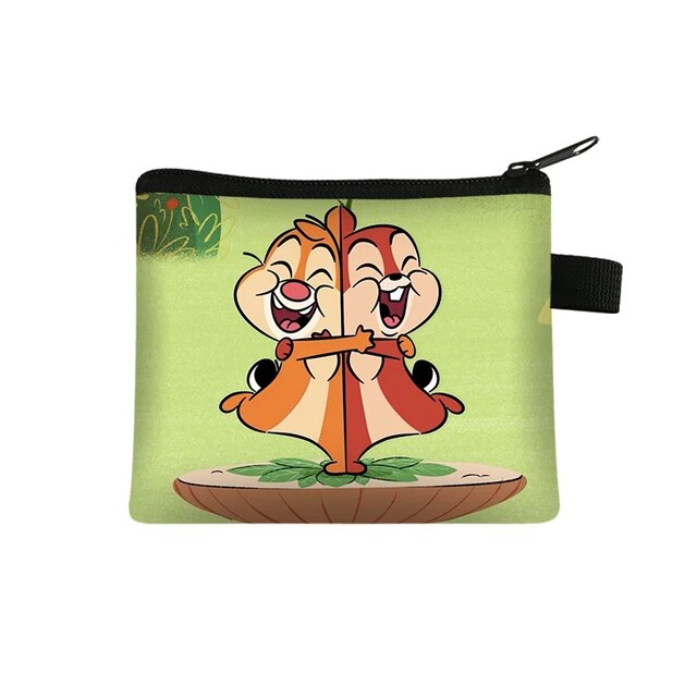 Disney Chip n Dale Children Money Coin Purse Boys Girls Short Wallet Card Bag Mini Pocket Storage Bags Kids Gift