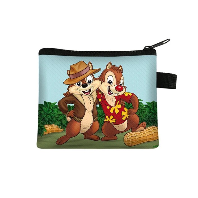 Disney Chip n Dale Children Money Coin Purse Boys Girls Short Wallet Card Bag Mini Pocket Storage Bags Kids Gift