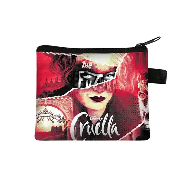 Disney Cruella de Vil Children Money Coin Purse Boys Girls Short Wallet Card Bag Mini Pocket Storage Bags Kids Gift