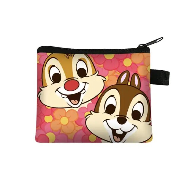 Disney Chip n Dale Children Money Coin Purse Boys Girls Short Wallet Card Bag Mini Pocket Storage Bags Kids Gift