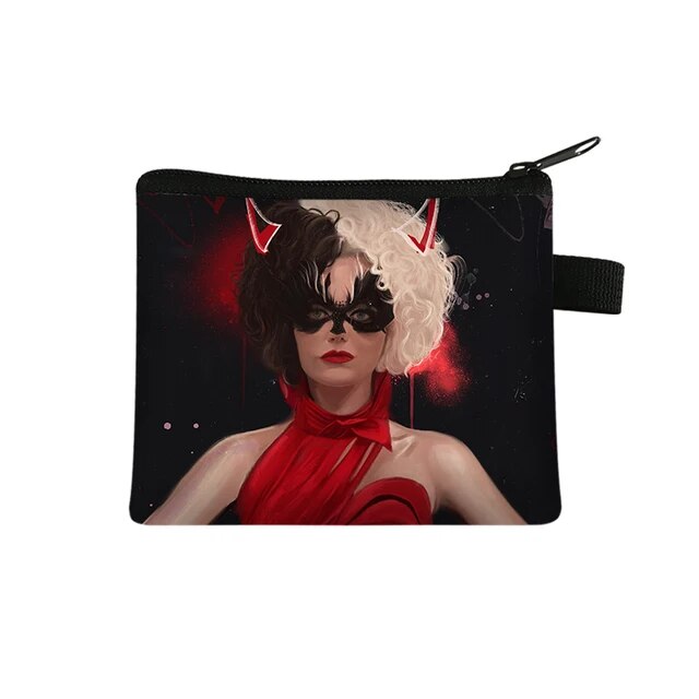 Disney Cruella de Vil Children Money Coin Purse Boys Girls Short Wallet Card Bag Mini Pocket Storage Bags Kids Gift