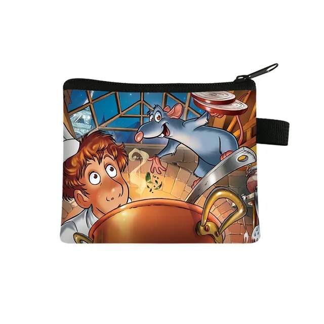 Disney Cartoon Ratatouille Children Money Coin Purse Boys Girls Short Wallet Card Bag Mini Pocket Storage Bags Kids Gift