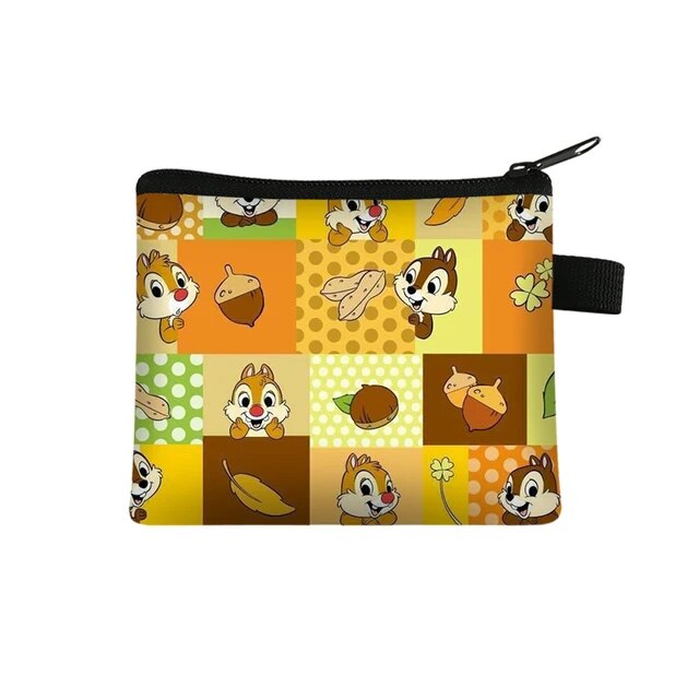 Disney Chip n Dale Children Money Coin Purse Boys Girls Short Wallet Card Bag Mini Pocket Storage Bags Kids Gift