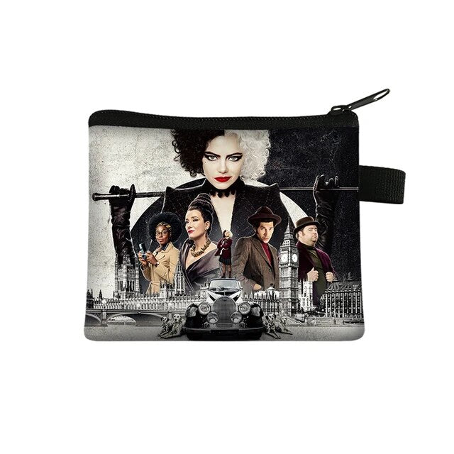 Disney Cruella de Vil Children Money Coin Purse Boys Girls Short Wallet Card Bag Mini Pocket Storage Bags Kids Gift