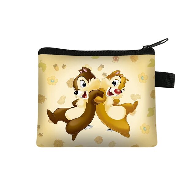 Disney Chip n Dale Children Money Coin Purse Boys Girls Short Wallet Card Bag Mini Pocket Storage Bags Kids Gift