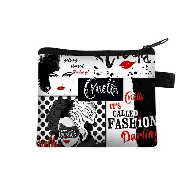 Disney Cruella de Vil Children Money Coin Purse Boys Girls Short Wallet Card Bag Mini Pocket Storage Bags Kids Gift