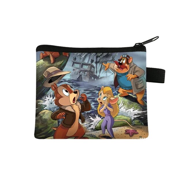 Disney Chip n Dale Children Money Coin Purse Boys Girls Short Wallet Card Bag Mini Pocket Storage Bags Kids Gift