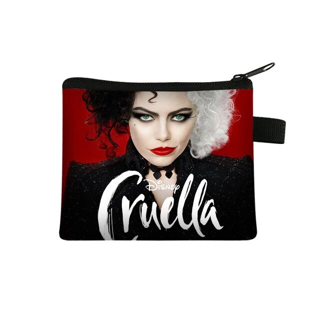 Disney Cruella de Vil Children Money Coin Purse Boys Girls Short Wallet Card Bag Mini Pocket Storage Bags Kids Gift