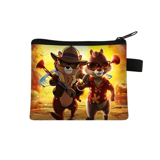 Disney Chip n Dale Children Money Coin Purse Boys Girls Short Wallet Card Bag Mini Pocket Storage Bags Kids Gift