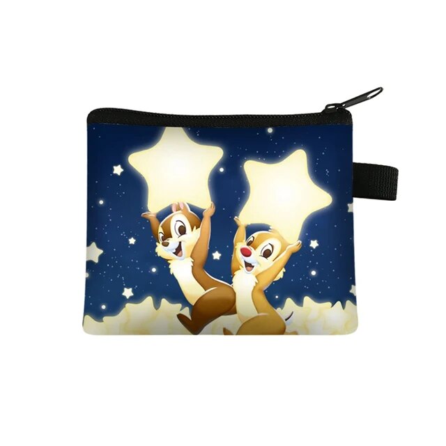 Disney Chip n Dale Children Money Coin Purse Boys Girls Short Wallet Card Bag Mini Pocket Storage Bags Kids Gift