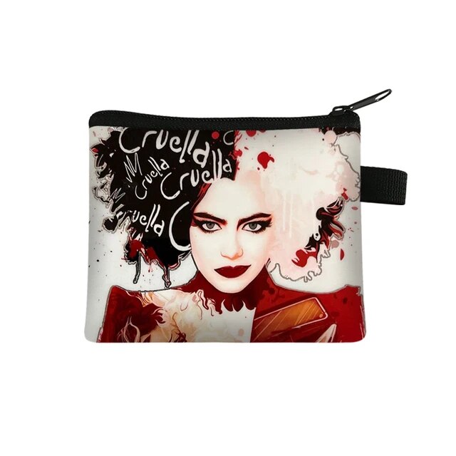 Disney Cruella de Vil Children Money Coin Purse Boys Girls Short Wallet Card Bag Mini Pocket Storage Bags Kids Gift