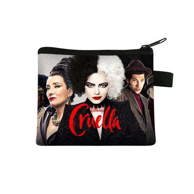 Disney Cruella de Vil Children Money Coin Purse Boys Girls Short Wallet Card Bag Mini Pocket Storage Bags Kids Gift