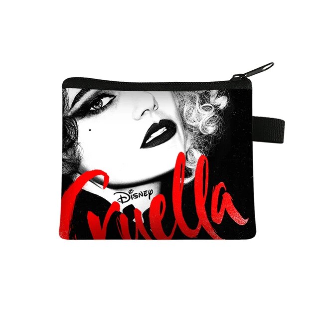 Disney Cruella de Vil Children Money Coin Purse Boys Girls Short Wallet Card Bag Mini Pocket Storage Bags Kids Gift