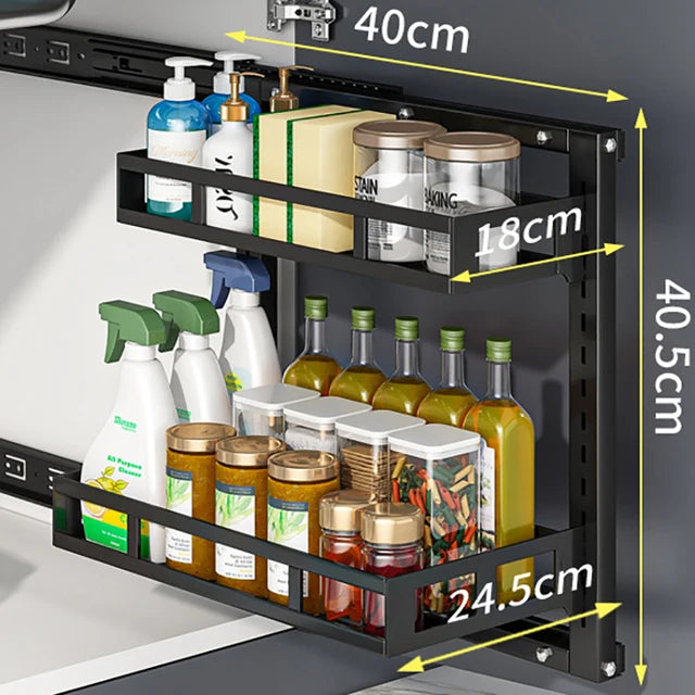 Kitchen Sink Rack Storage Cabinet Storage Rack Pull-out Bathroom Finishing Shelf Wall-mounted Pull-out Basket Kitchen Organizer