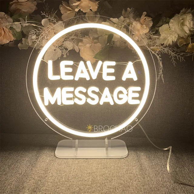 Leave A Message Led Neon Light Girl Boy Home Bedroom Party Table Decor Desk Night Lamps Lights Signs Coffee Shop Decoration