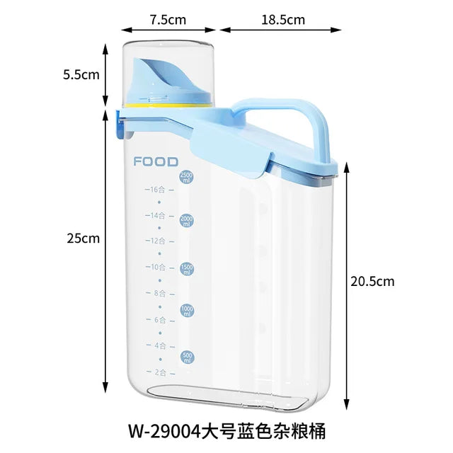 Rice Bucket with Measuring Cup Rice Storage Tank Moisture Proof Insect Proof Kitchen Items