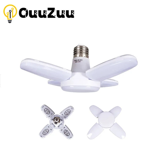 28W Fan Shape LED Bulb E27 LED Lamp Foldable 220V 110V Light Bulbs For Home Living Room Warehouse Garage Ceiling Light