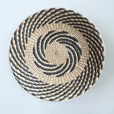 Creative Combination Wall Decoration Rattan Grass Weaving Straw Plate for Home Decor Livingroom Bedroom Background Decoration