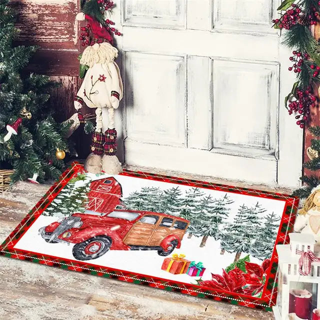 Christmas Entrance Door Mat Cartoon Dwarf Print Floor Mat Living Room Corridor Balcony Welcome Mat Christmas Home Decoration