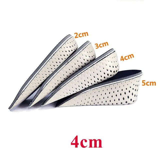 Height Increase Half Shoe Insoles Heel Insert Sports Shoes Pad Cushion Arch Support Unisex 2-5 CM Invisible Heighten Sole Insole