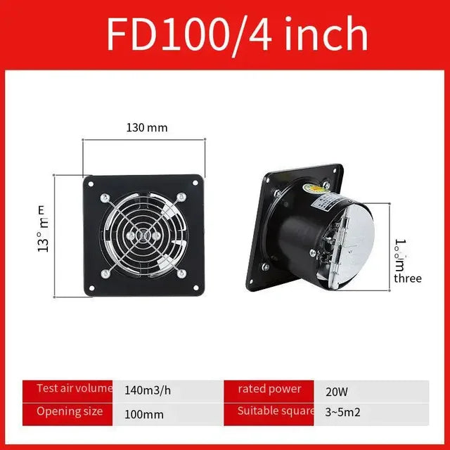 4/6/7inch Electric Pipe Stainless Steel Exhaust Fan Window Duct Air Ventilation Blower Toilet Kitchen Ventilator Extractor Fans