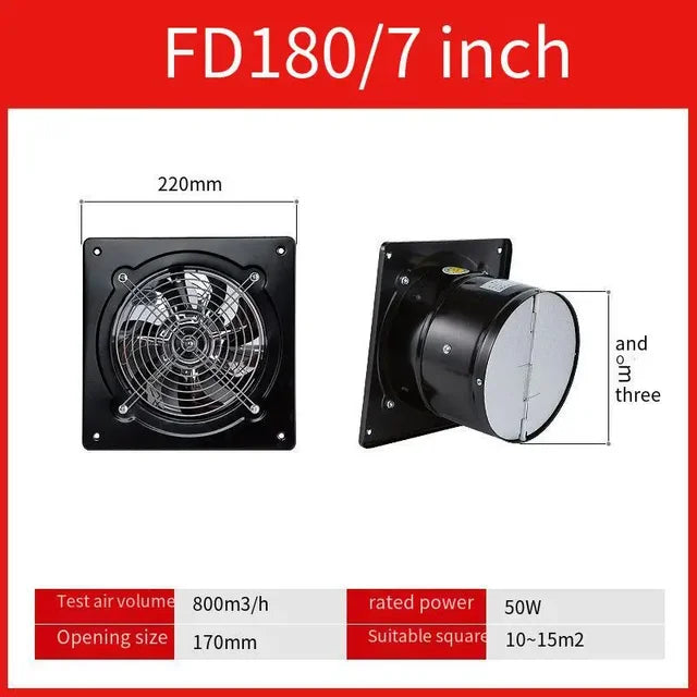 4/6/7inch Electric Pipe Stainless Steel Exhaust Fan Window Duct Air Ventilation Blower Toilet Kitchen Ventilator Extractor Fans