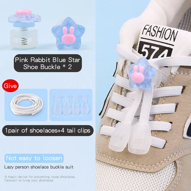 26 Cartoon Pattern No Tie Elastic Shoelaces For Kids Children Sneaker Quick Lazy Shoe Lace Cute Printed Locks Shoe Accessories