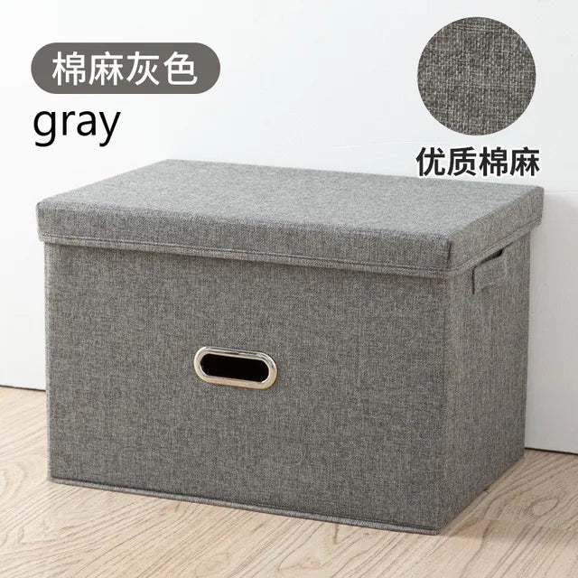 Cube Non-Woven Folding Storage Box For Toys Clothes Storage Bins With Lid Home Closet Office Nursery Washable Storage Box