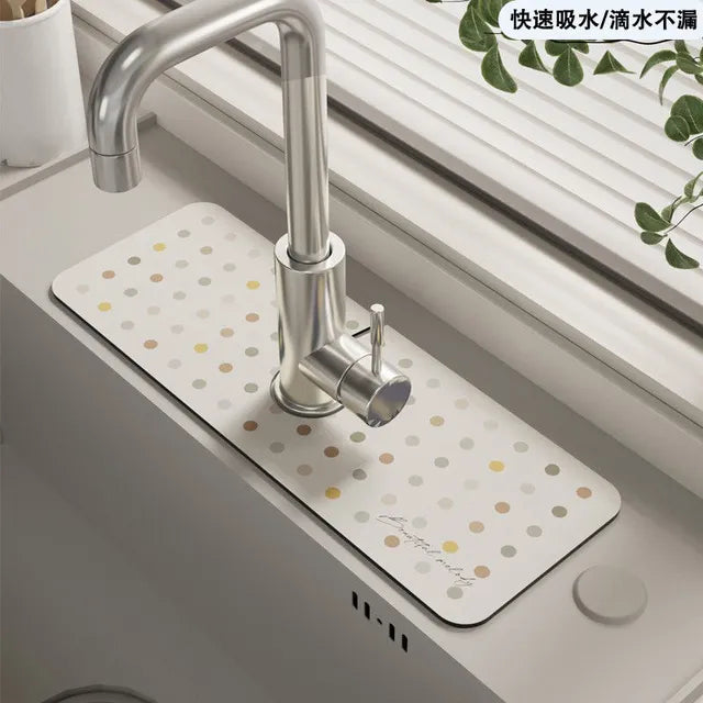 Classic Sink Faucet Drain Pad Table Mat Toilet Diatom Mud Absorbent Pad Non-slip Anti-mildew Mat for Kitchen Countertop Dining