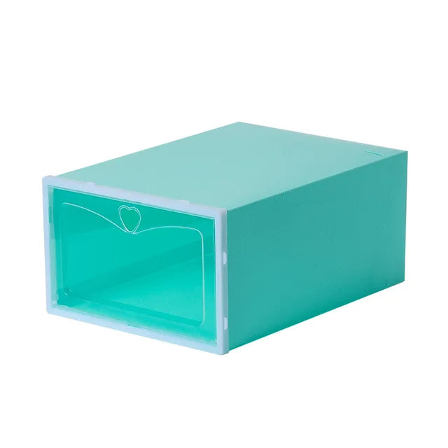 Macaron transparent shoe box, foldable dustproof storage, free assembly, home dormitory sneaker storage box