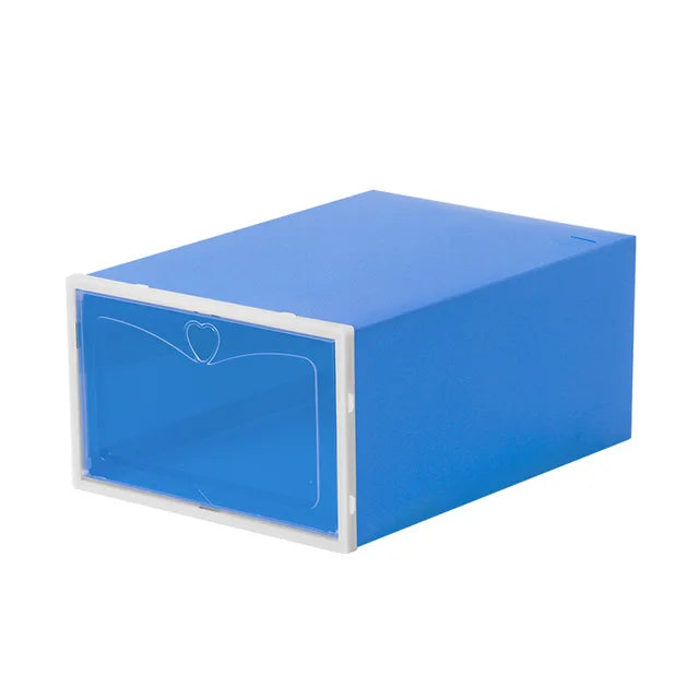 Macaron transparent shoe box, foldable dustproof storage, free assembly, home dormitory sneaker storage box