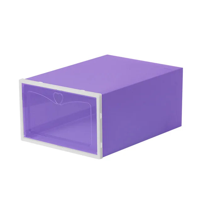 Macaron transparent shoe box, foldable dustproof storage, free assembly, home dormitory sneaker storage box