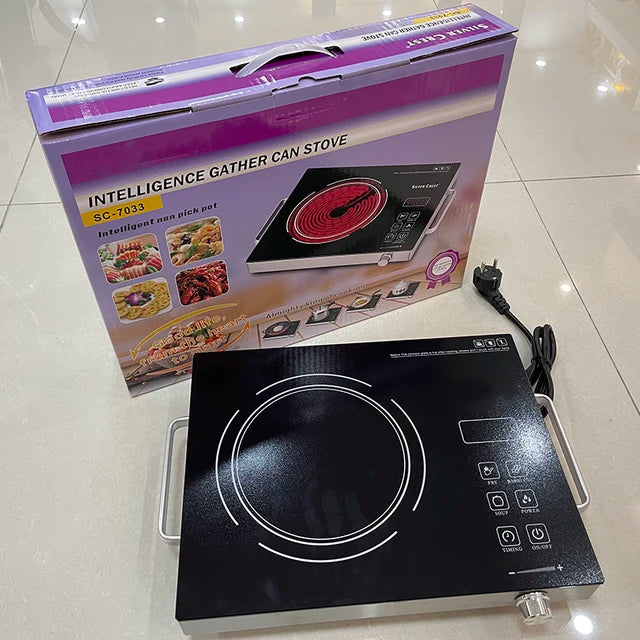 Intelligent induction cooker electric ceramic cooker touch waterproof adjustable temperature electromagnetic light wave cooker