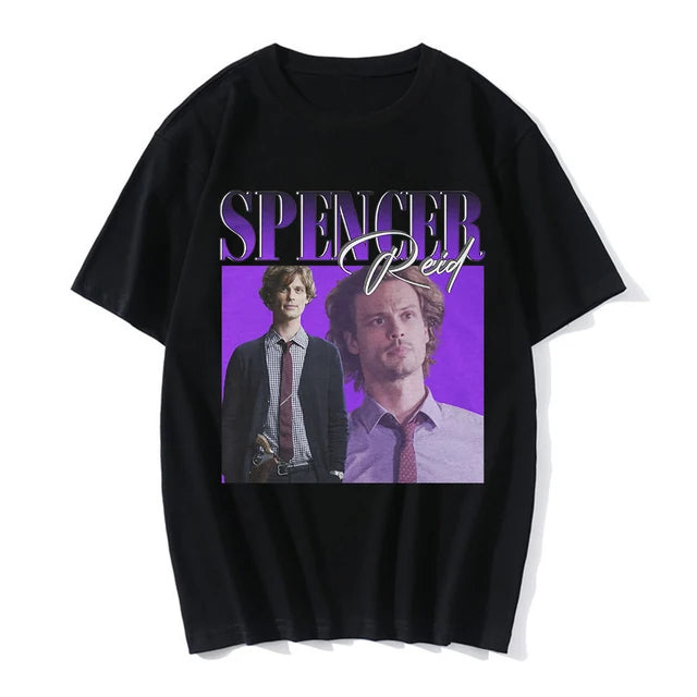 Summer Spencer Reid Print Cotton T-Shirts Streetwear New Men Women Fashion Short Sleeve T Shirt O-Neck Kids Tees Tops Clothing