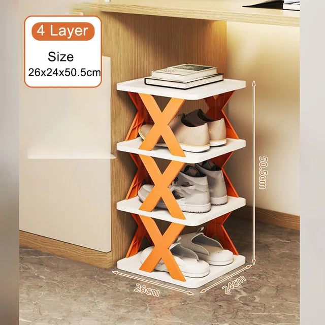 Multi-Layer Shoe Rack Storage Organizer Stackable Shoe Rack Space Saving Cabinet Shoes Organizer Small Shoe Rack Storage Rack